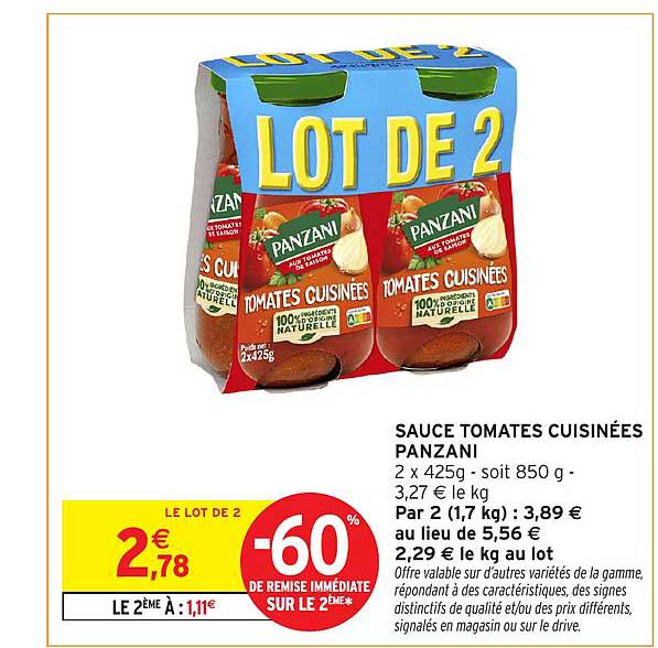 SAUCE TOMATES CUISINÉES PANZANI
