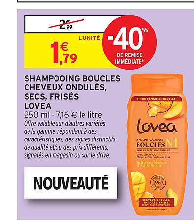 SHAMPOOING BOUCLES CHEVEUX ONDULÉS, SECS, FRISÉS LOVEA