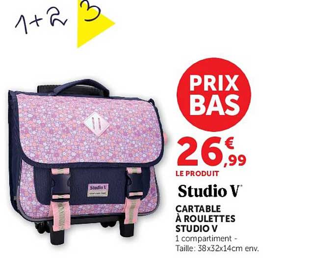 Studio V CARTABLE À ROULETTES STUDIO V