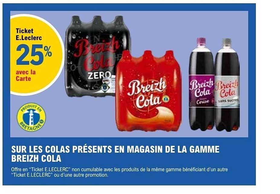 SUR LES COLAS PRÉSENTS EN MAGASIN DE LA GAMME BREIZH COLA