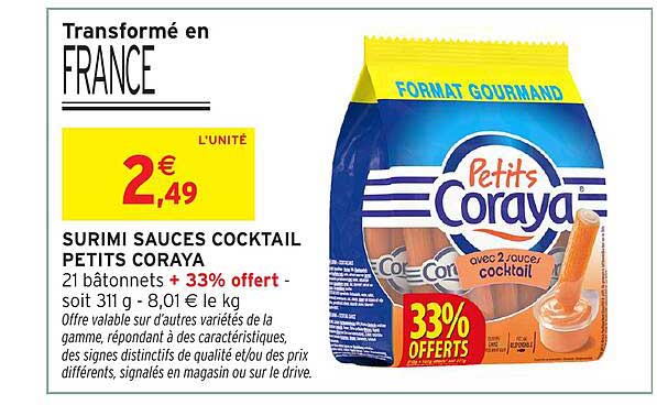 SURIMI SAUCES COCKTAIL PETITS CORAYA