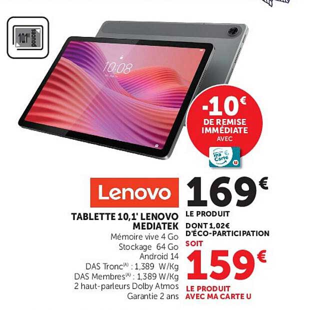 TABLETTE 10,1' LENOVO MEDIATEK