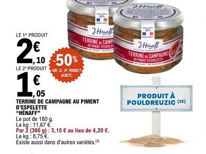 TERRINE DE CAMPAGNE AU PIMENT D’ESPELETTE “HENAFF”