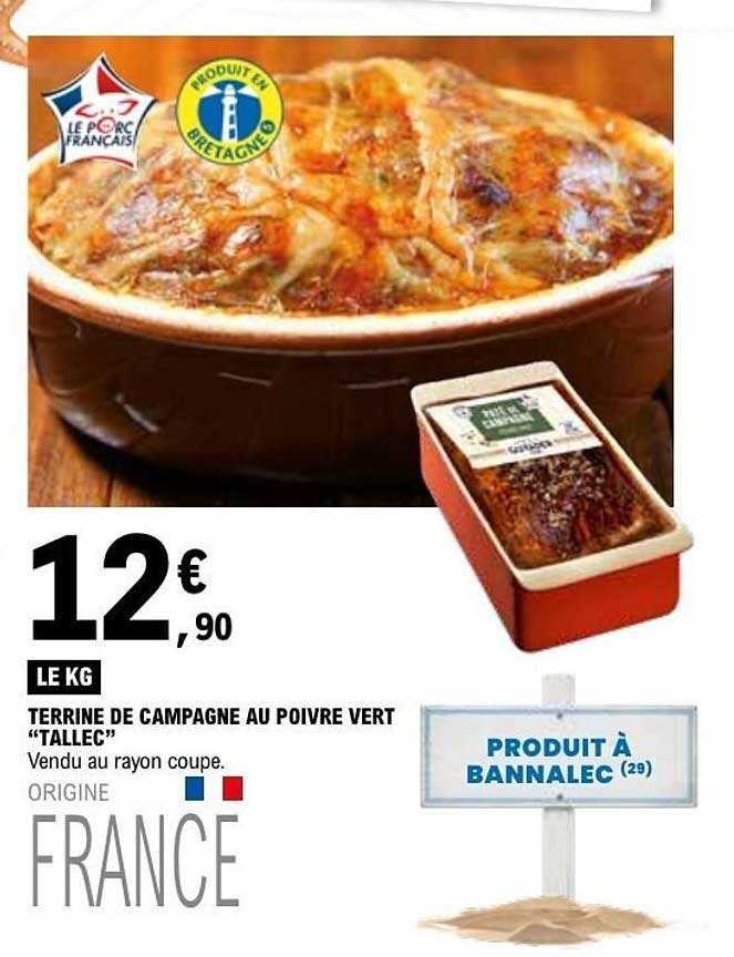 TERRINE DE CAMPAGNE AU POIVRE VERT “TALLEC”