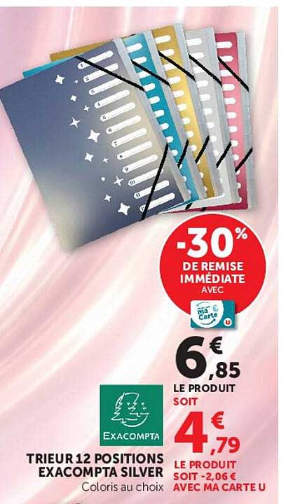 TRIEUR 12 POSITIONS EXACOMPTA SILVER