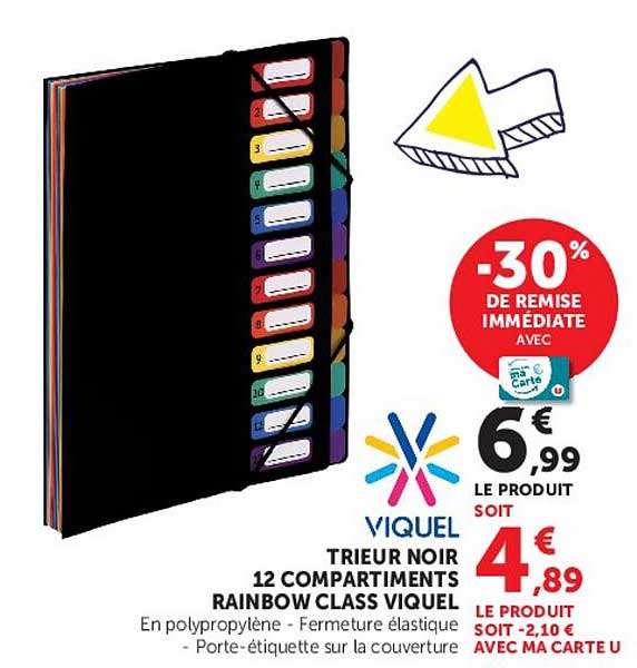 TRIEUR NOIR 12 COMPARTIMENTS RAINBOW CLASS VIQUEL