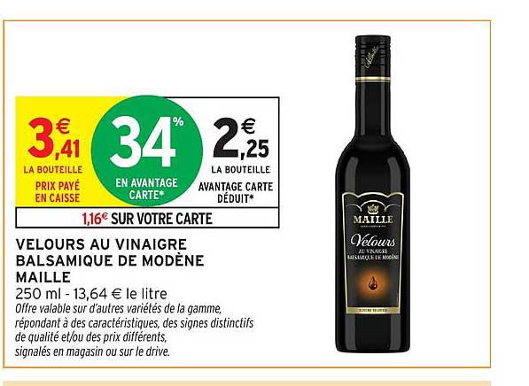 VELOURS AU VINAIGRE BALSAMIQUE DE MODENE MAILLE
