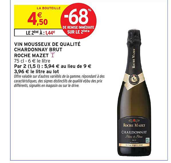 VIN MOUSSEUX DE QUALITÉ CHARDONNAY BRUT ROCHE MAZET