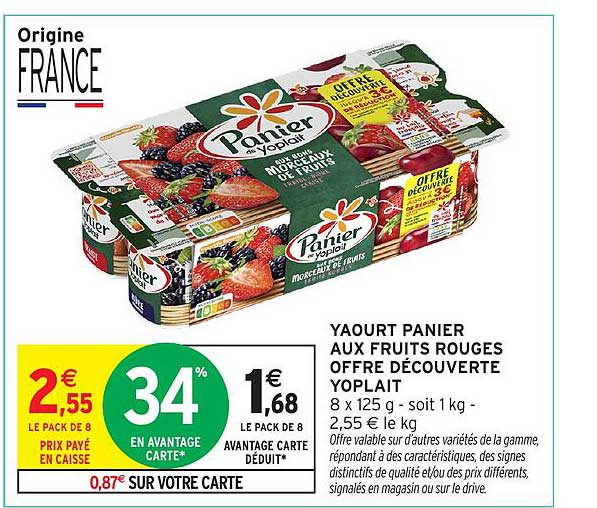 YAOURT PANIER AUX FRUITS ROUGES OFFRE DÉCOUVERTE YOPLAIT