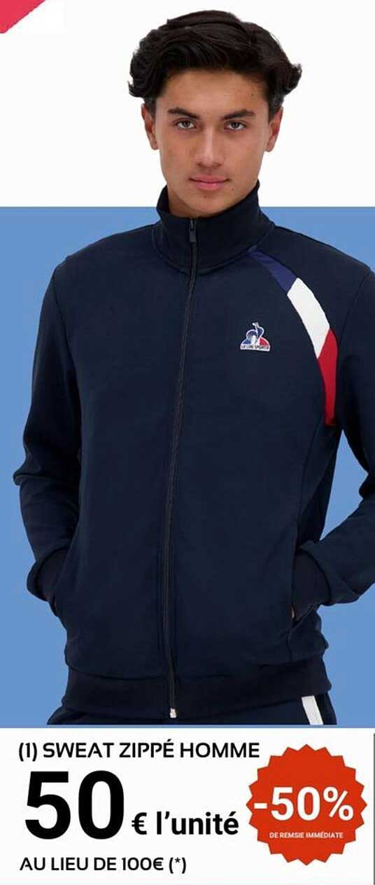 (1) SWEAT ZIPPÉ HOMME