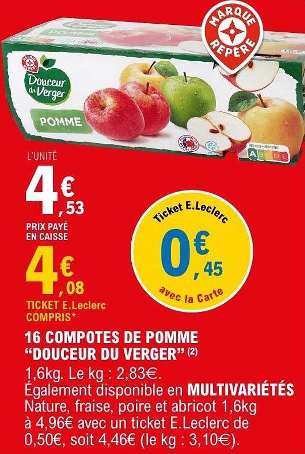 16 COMPOTES DE POMME "DOUCEUR DU VERGER"