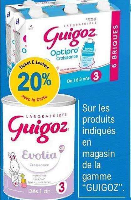 20% de remise sur les produits Guigoz avec la Carte E.Leclerc