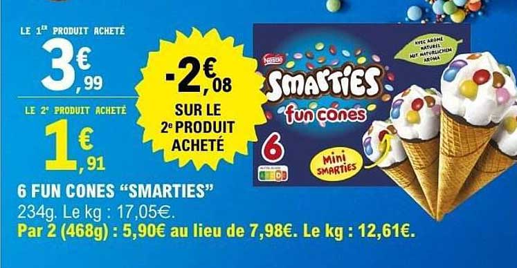 6 FUN CONES SMARTIES
