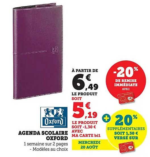 AGENDA SCOLAIRE OXFORD