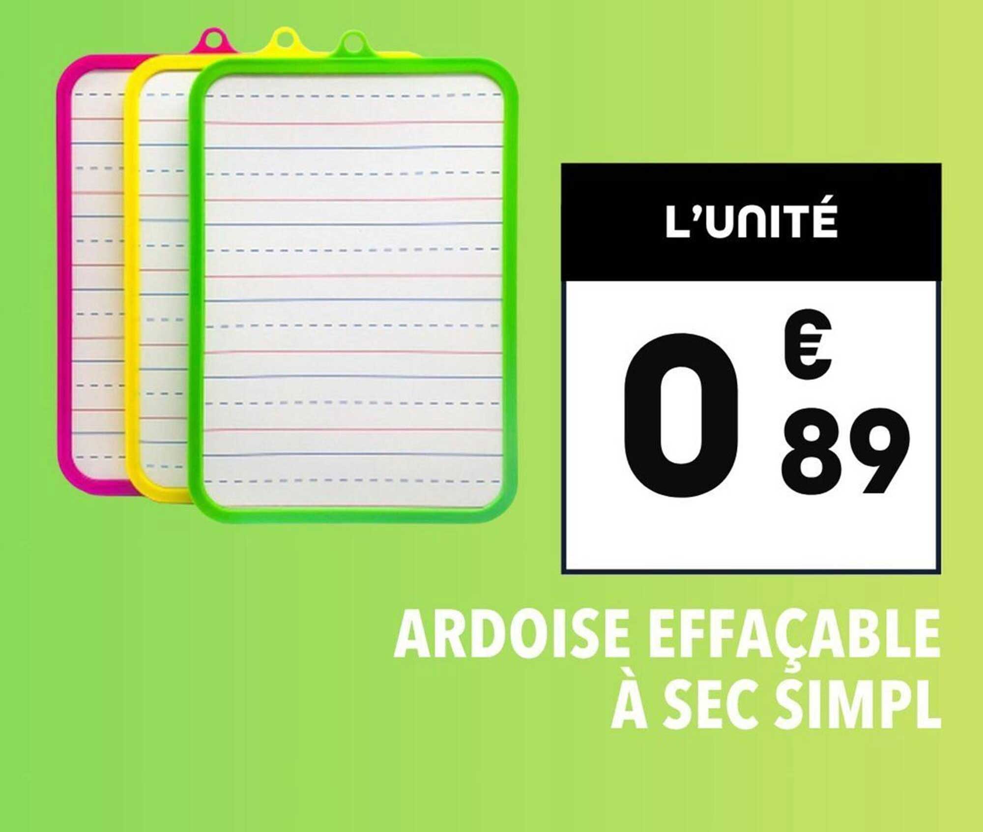 Ardoise effaçable à sec simpl