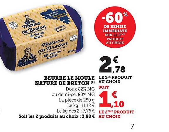 BEURRE LE MOULE NATURE DE BRETON