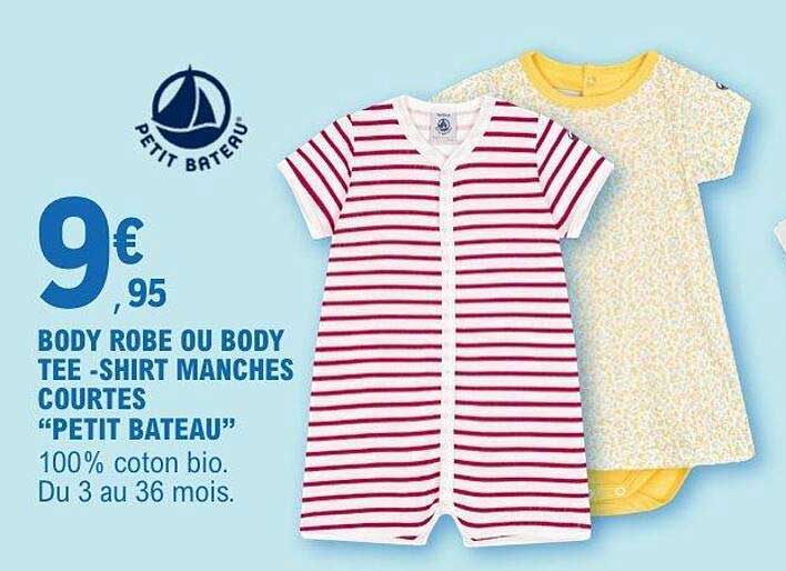 BODY ROBE OU BODY TEE-SHIRT MANCHES COURTES "PETIT BATEAU"