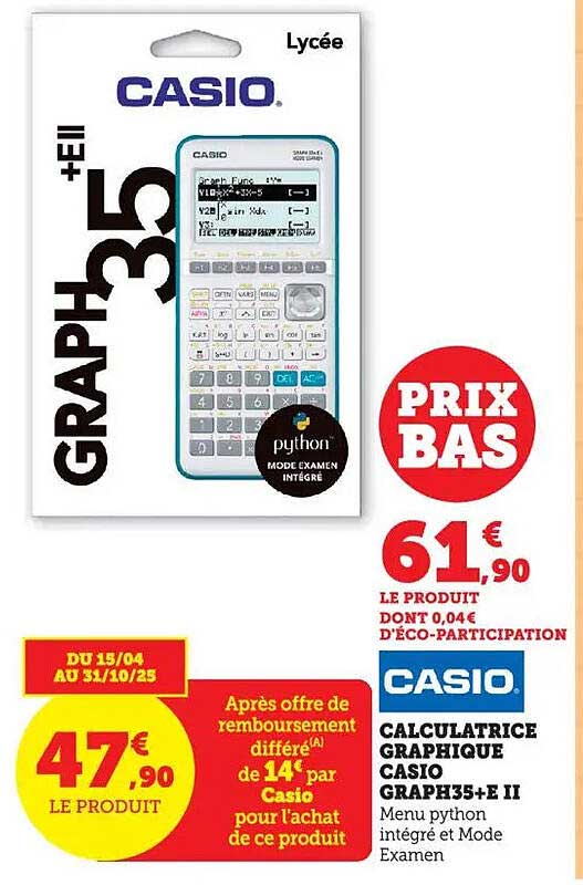 CALCULATRICE GRAPHIQUE CASIO GRAPH35+E II