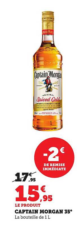 CAPTAIN MORGAN 35° La bouteille de 1 L