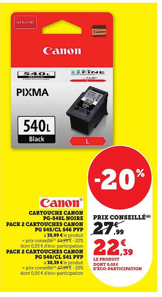 CARTOUCHE CANON PG-540L NOIRE
