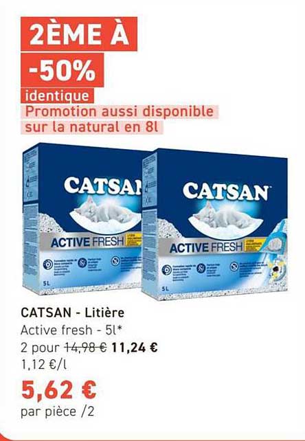 CATSAN - Litière Active fresh - 5L