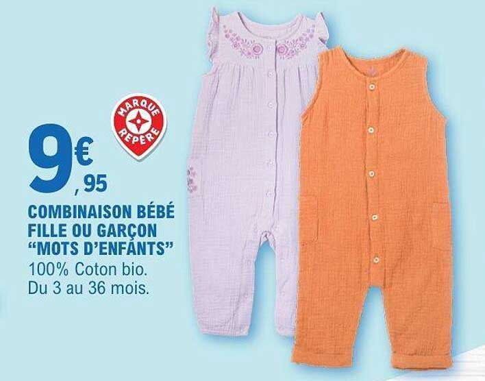 COMBINAISON BÉBÉ FILLE OU GARÇON “MOTS D’ENFANTS”