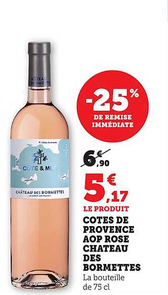 COTES DE PROVENCE AOP ROSE CHATEAU DES BORMETTES