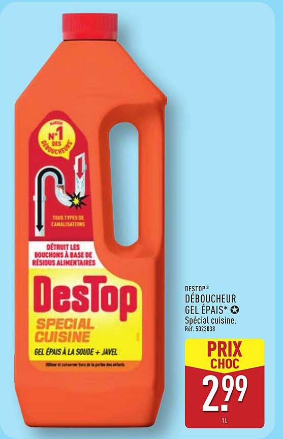 DESTOP® DÉBOUCHEUR GEL ÉPAIS* Spécial cuisine.