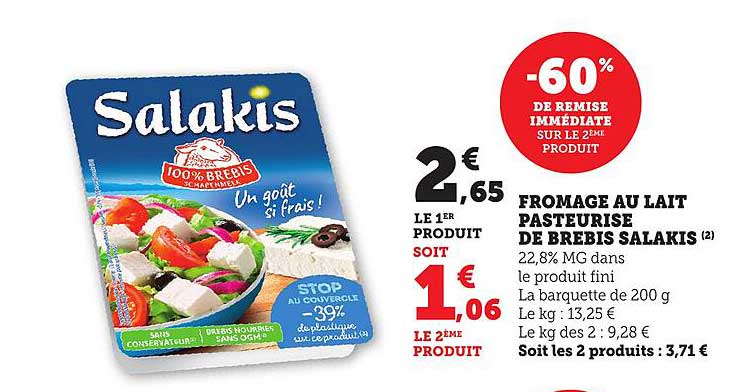 FROMAGE AU LAIT PASTEURISÉ DE BREBIS SALAKIS