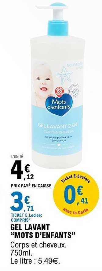 GEL LAVANT "MOTS D'ENFANTS"