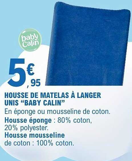 HOUSSE DE MATELAS À LANGER UNIS 'BABY CALIN'