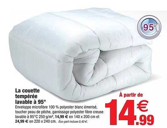 La couette tempérée lavable à 95°