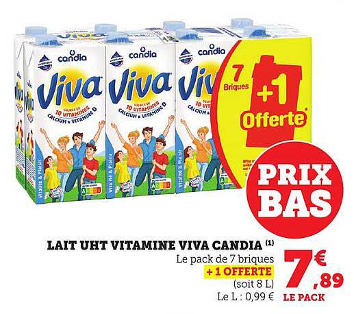 LAIT UHT VITAMINE VIVA CANDIA