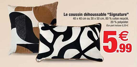 Le coussin déhoussable “Signature”