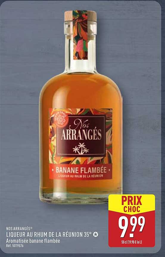 LIQUEUR AU RHUM DE LA RÉUNION 35° Aromatisée banane flambée