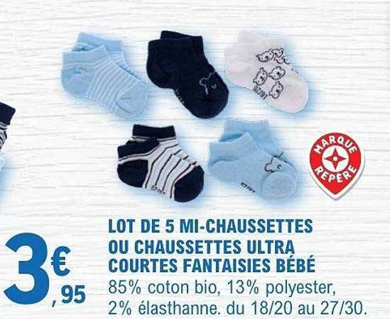 LOT DE 5 MI-CHAUSSETTES OU CHAUSSETTES ULTRA COURTES FANTAISIES BÉBÉ
