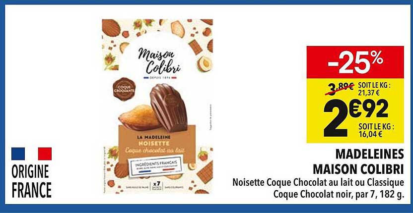 MADELEINES MAISON COLIBRI