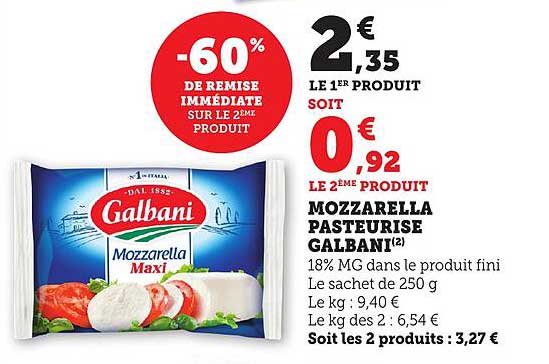 MOZZARELLA PASTEURISE GALBANI