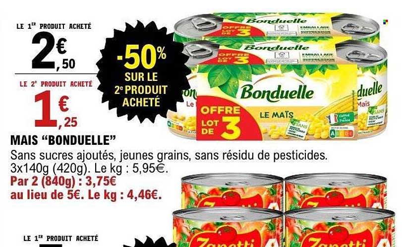 OFFRE LOT DE 3 LE MAÏS BONDUELLE