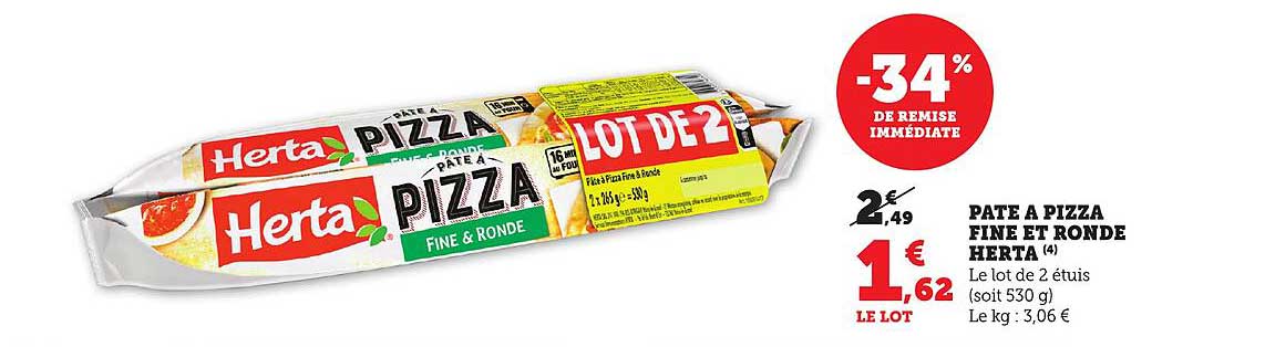 PATE A PIZZA FINE ET RONDE HERTA