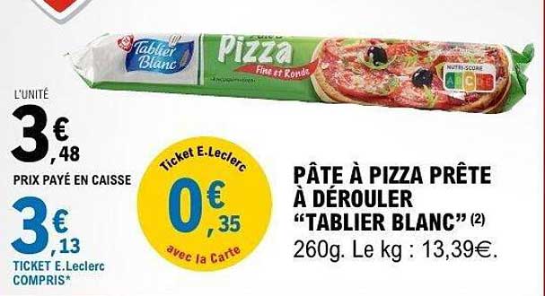PÂTE À PIZZA PRÊTE À DÉROULER “TABLIER BLANC”