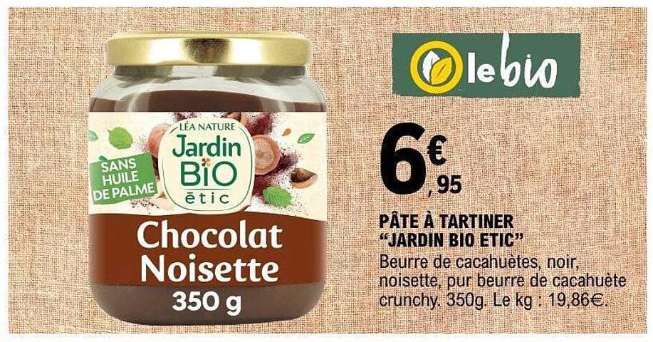 PÂTE À TARTINER "JARDIN BIO ETIC"