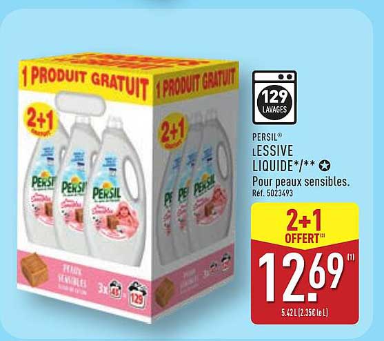 PERSIL® LESSIVE LIQUIDE Pour peaux sensibles - 2+1 OFFERT