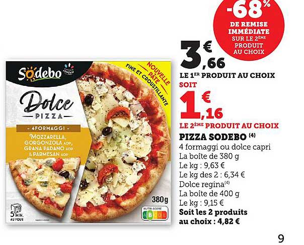 PIZZA SODEBO 4 FORMAGGI