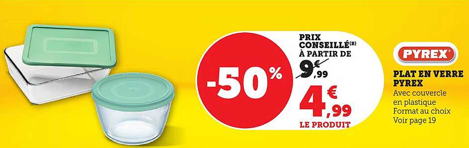 Plat en verre Pyrex