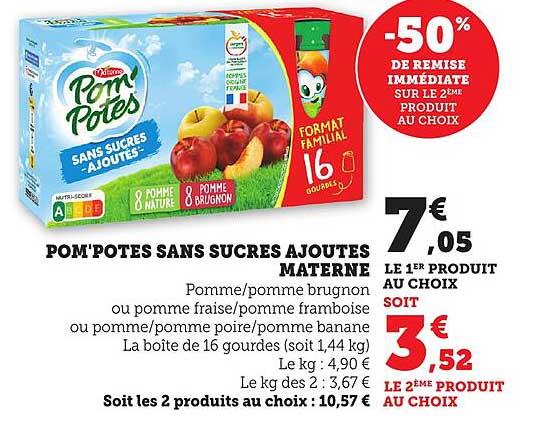 POM'POTES SANS SUCRES AJOUTÉS MATERNES