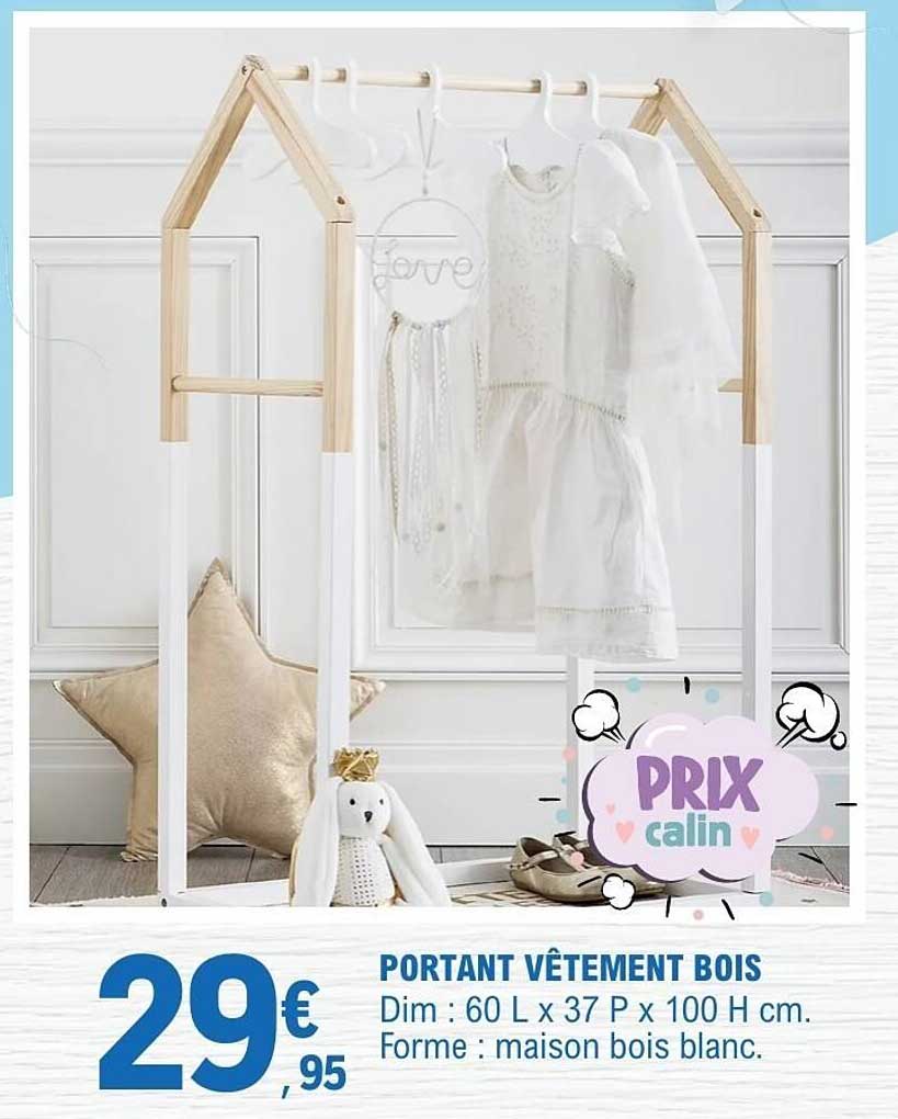 PORTANT VÊTEMENT BOIS