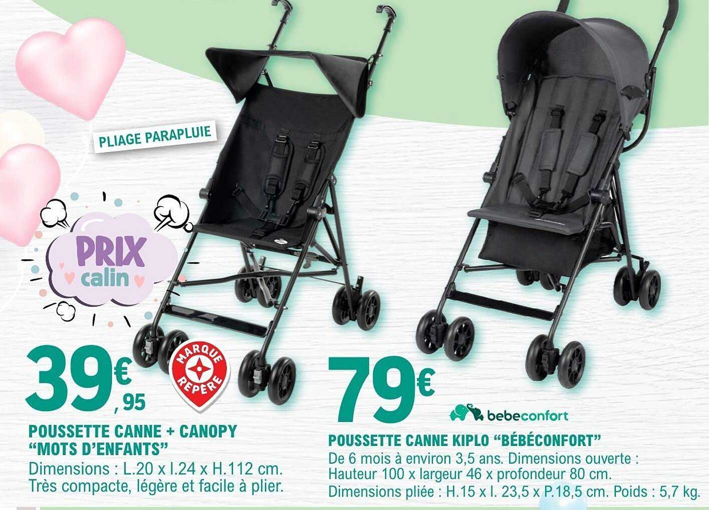 POUSSETTE CANNE + CANOPY "MOTS D'ENFANTS"