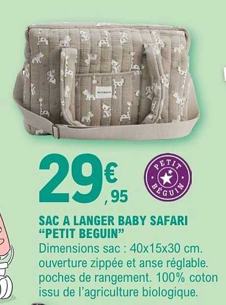 SAC A LANGER BABY SAFARI "PETIT BEGUIN"