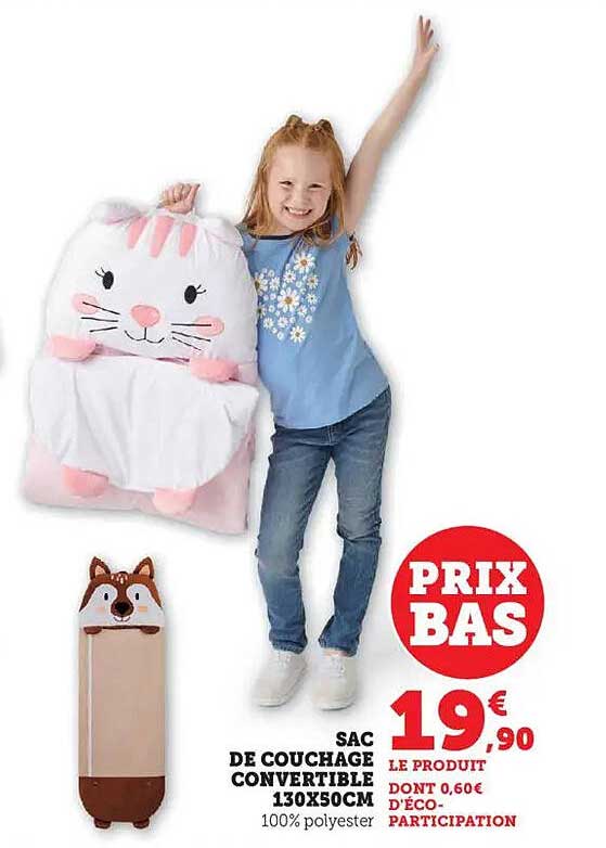 SAC DE COUCHAGE CONVERTIBLE 130X50CM